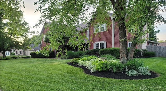 view of yard with fence