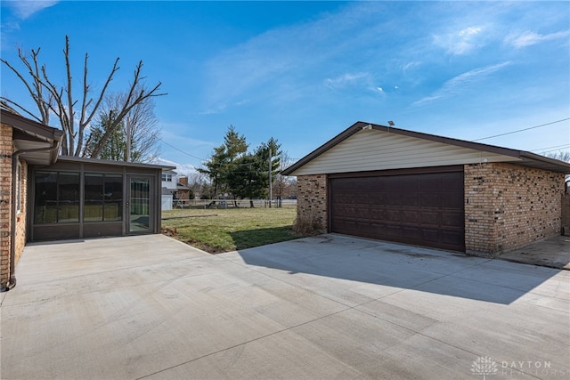 detached garage with fence