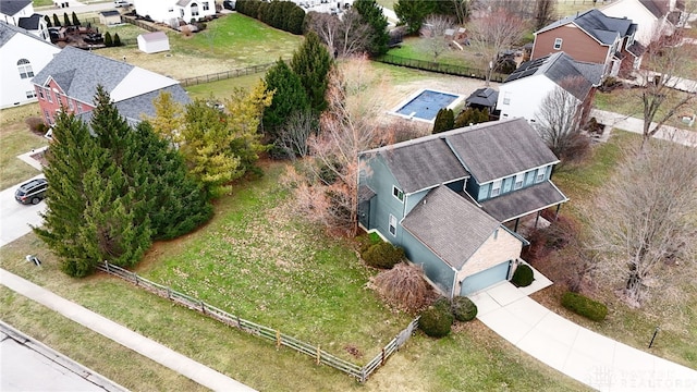 drone / aerial view featuring a residential view