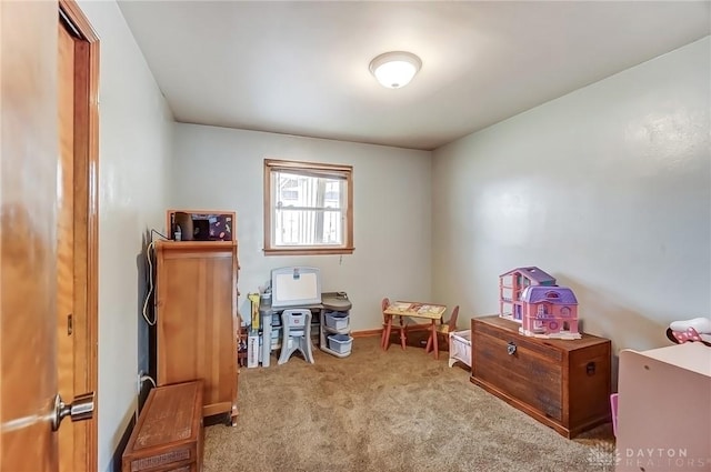 game room with carpet floors