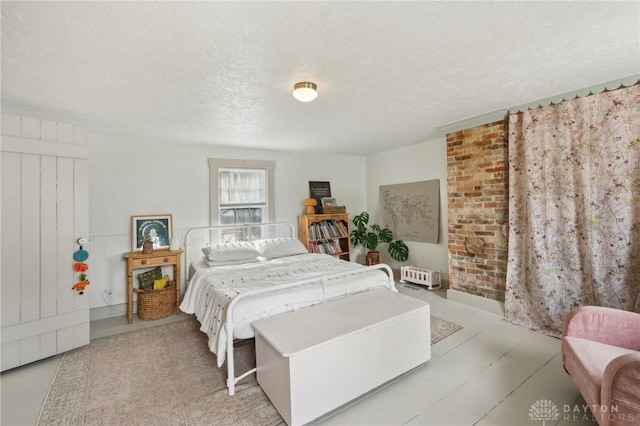 bedroom with a textured ceiling