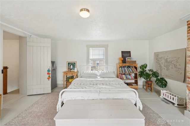 bedroom with a textured ceiling