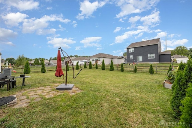 view of yard with fence