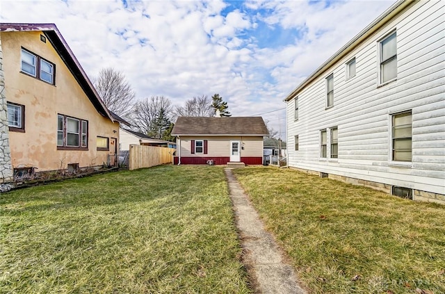 view of yard with fence