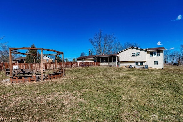 view of yard featuring fence