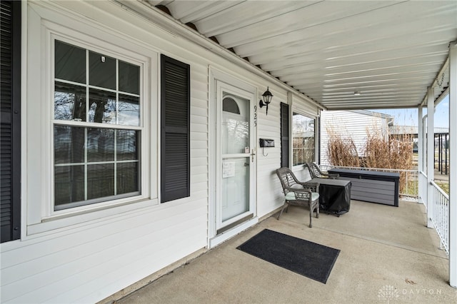 view of patio with a porch