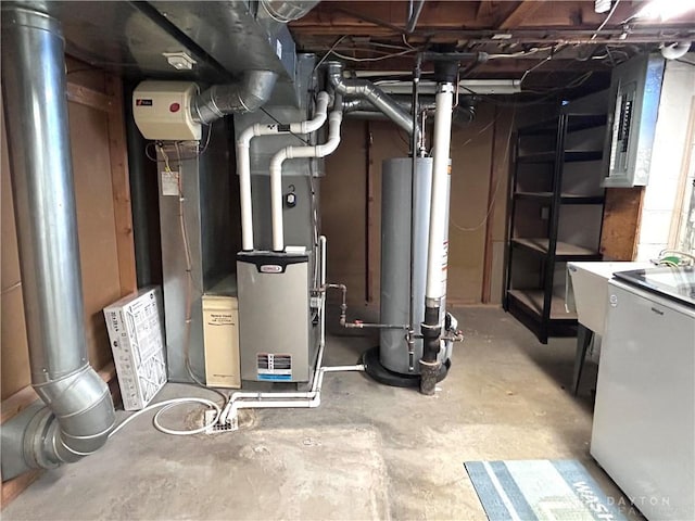 utilities with gas water heater and electric panel