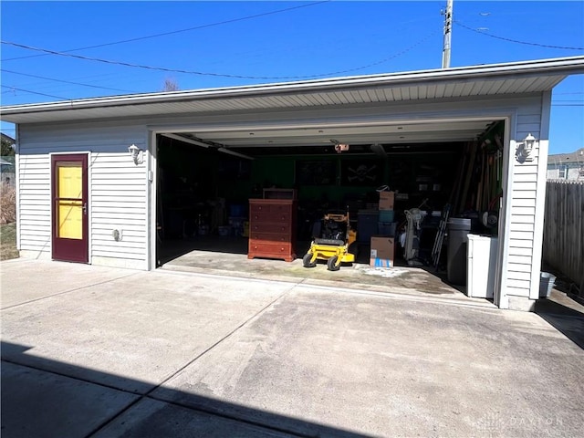 view of garage