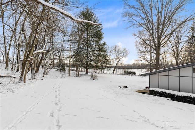 view of snowy yard