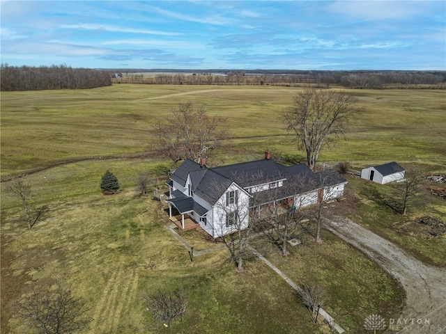 bird's eye view with a rural view