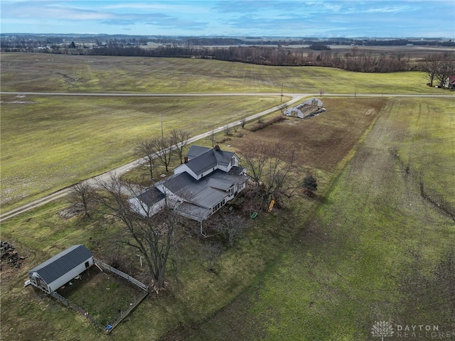 aerial view with a rural view