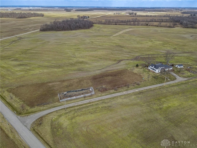 aerial view featuring a rural view