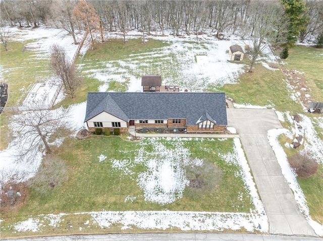 view of snowy aerial view