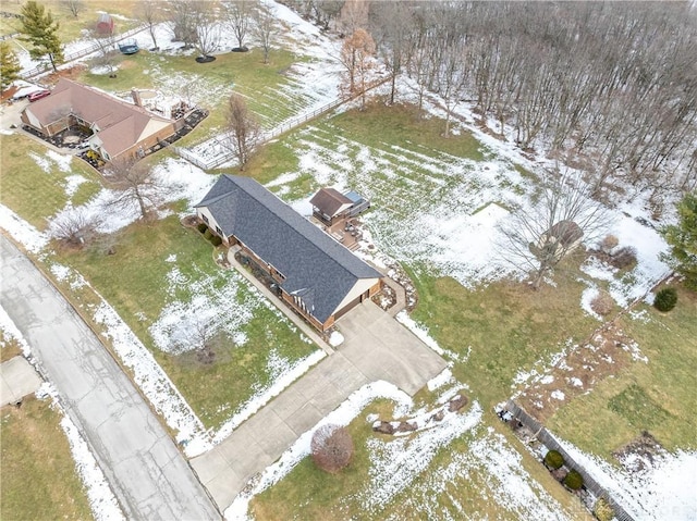 view of snowy aerial view