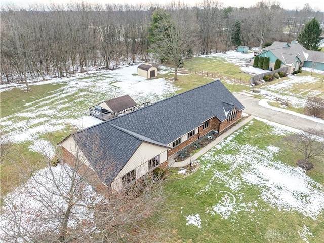 view of snowy aerial view