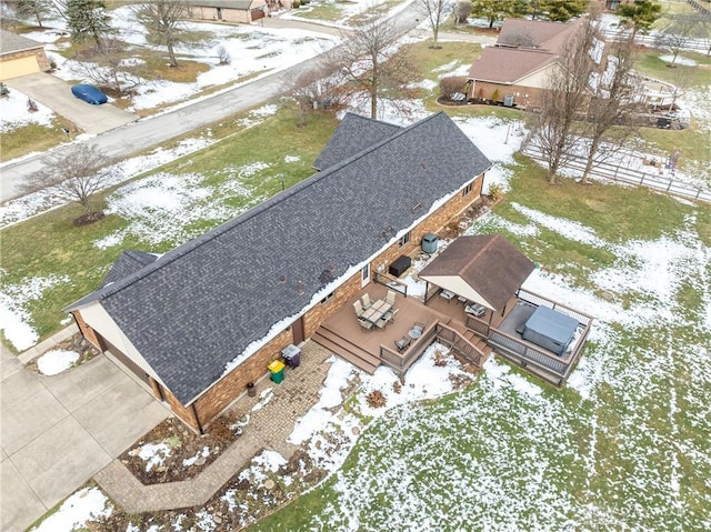 view of snowy aerial view