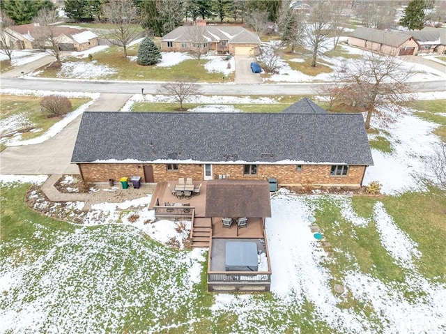 view of snowy aerial view