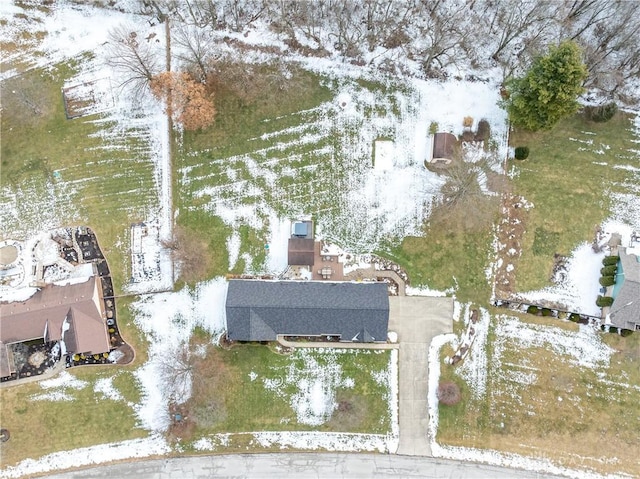 view of snowy aerial view