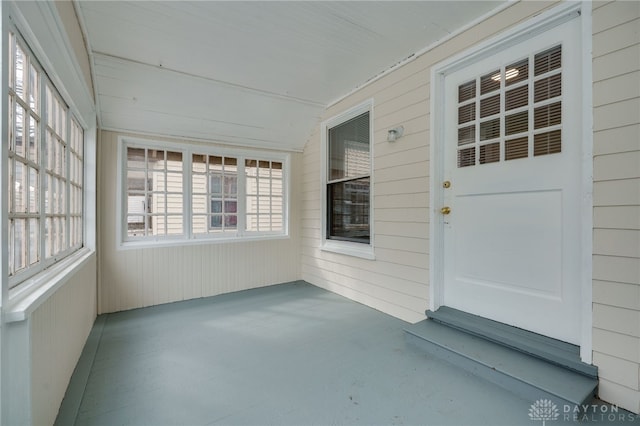 view of unfurnished sunroom