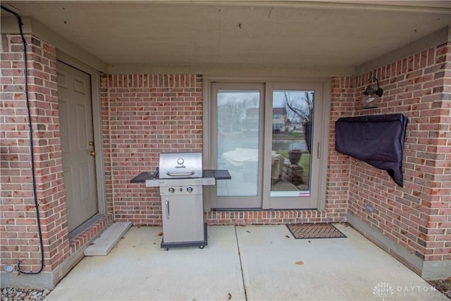 view of patio with area for grilling