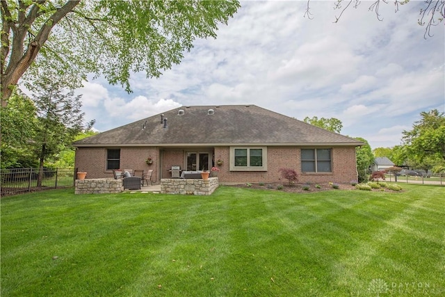 1250 Yankee Woods Dr, Washington Twp, OH 45458 - back of house with a patio, brick siding, roof with shingles, and cooling unit