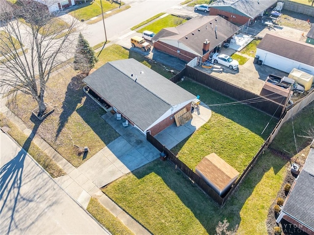 bird's eye view featuring a residential view