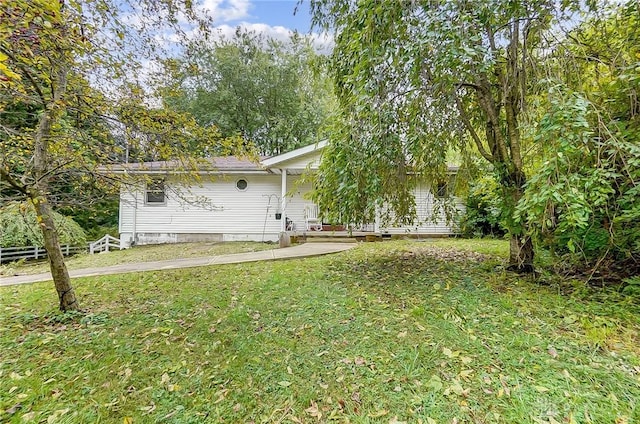 view of yard with fence