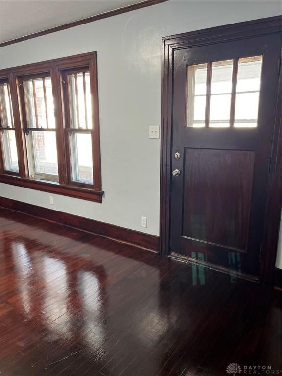1205 Pursell Ave, Dayton, OH 45420 - foyer featuring ornamental molding, baseboards, and wood finished floors
