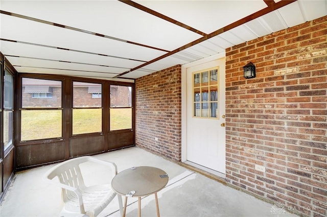 view of unfurnished sunroom