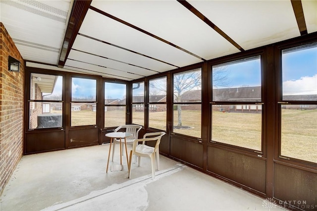 view of unfurnished sunroom