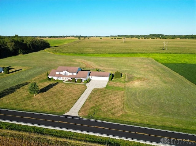 bird's eye view featuring a rural view