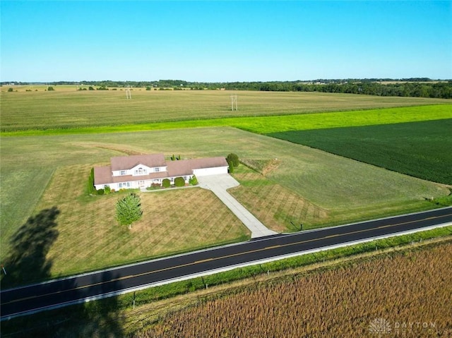 drone / aerial view featuring a rural view