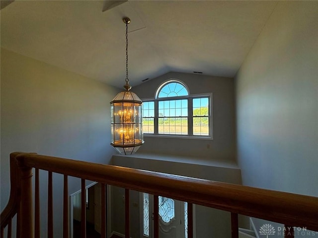 room details featuring a chandelier