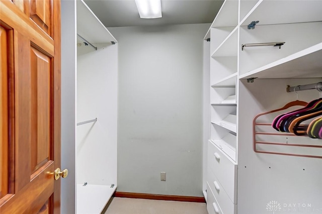 view of walk in closet