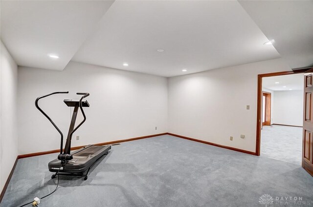 6485 Munger Rd, Dayton, OH 45459 - exercise area with recessed lighting, carpet flooring, and baseboards