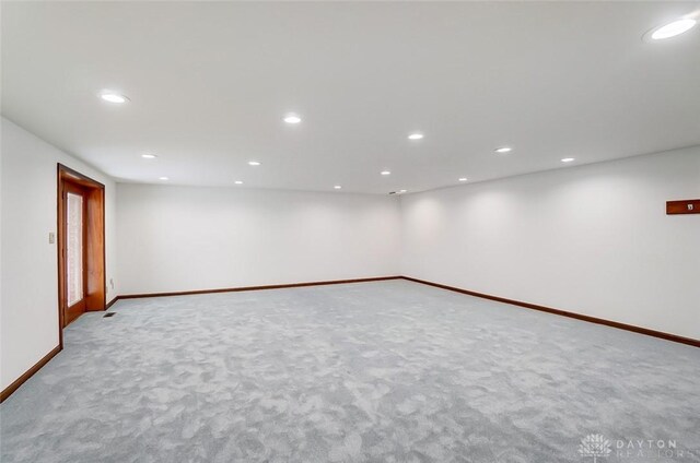 6485 Munger Rd, Dayton, OH 45459 - basement featuring baseboards, carpet flooring, and recessed lighting