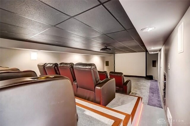 6485 Munger Rd, Dayton, OH 45459 - home theater featuring a paneled ceiling and baseboards