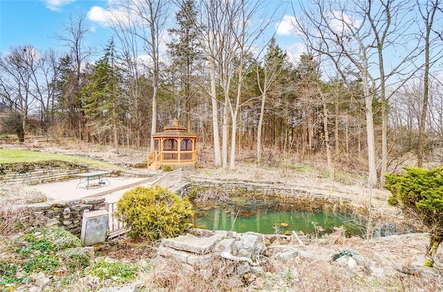 exterior space with a gazebo