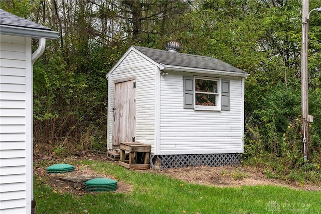 view of shed