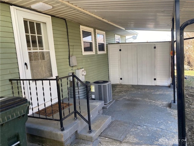 view of patio featuring area for grilling and central air condition unit