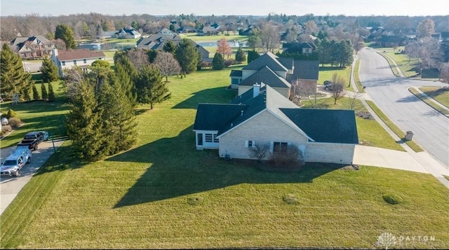 drone / aerial view with a residential view