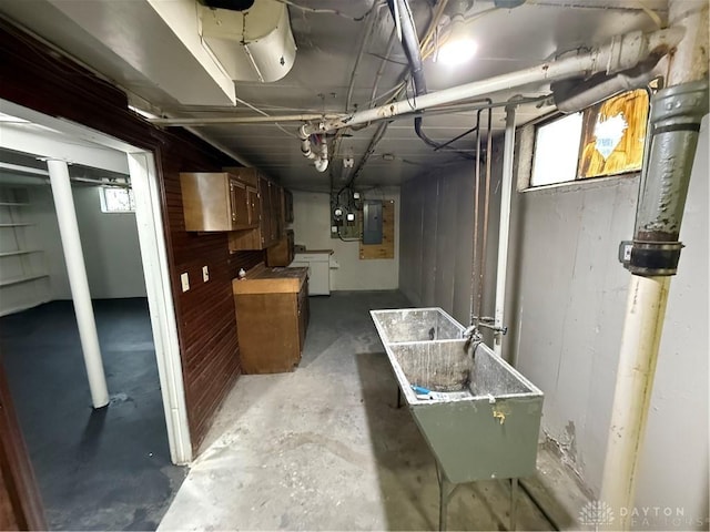 below grade area featuring electric panel