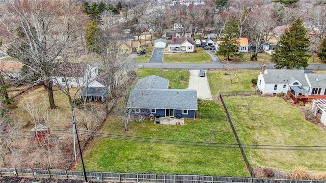 bird's eye view featuring a residential view