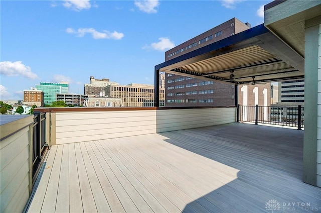 121 Lowe Ln, Dayton, OH 45402 - wooden terrace featuring a city view
