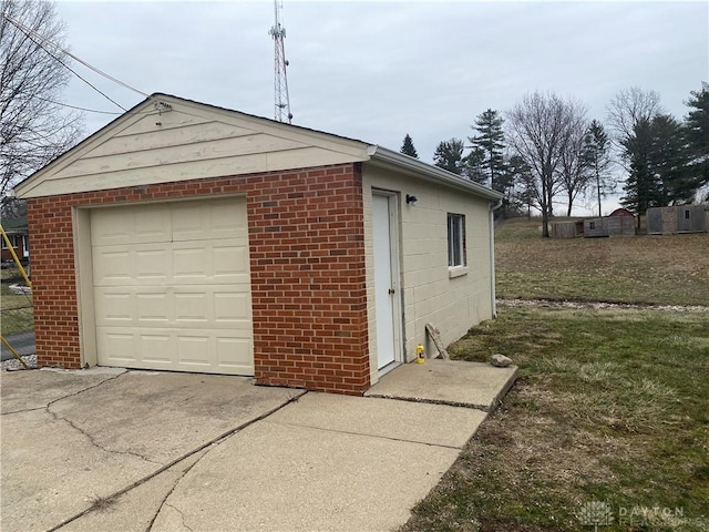 garage with driveway