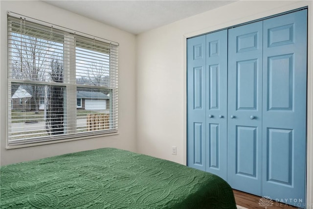 bedroom featuring a closet