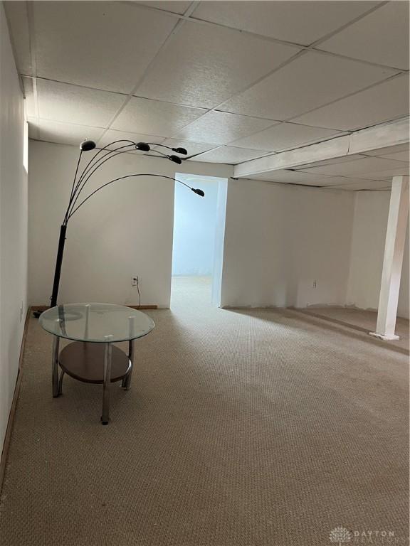 50 Woodcrest Ave, Dayton, OH 45405 - below grade area with carpet floors and a paneled ceiling