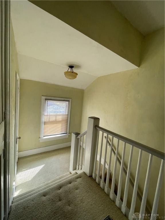 50 Woodcrest Ave, Dayton, OH 45405 - staircase featuring carpet flooring and vaulted ceiling