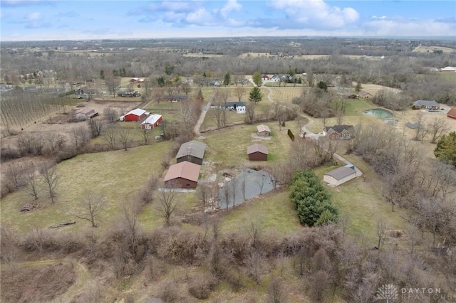 aerial view featuring a rural view