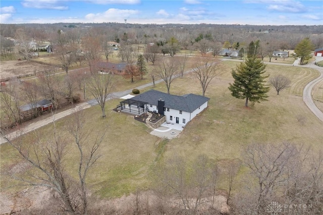 bird's eye view with a rural view